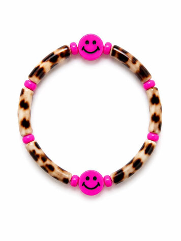Colori Ribelle Armband tube panter met smiley
