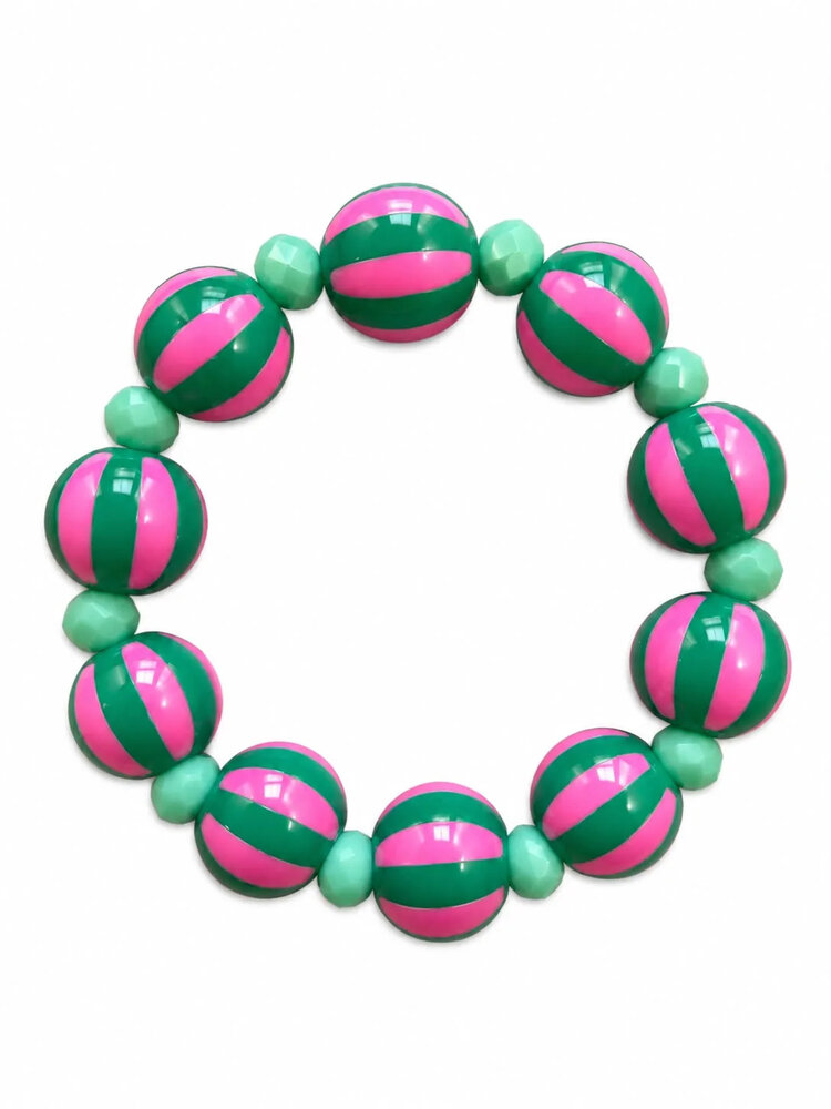 Colori Ribelle Armband green/pink stripe