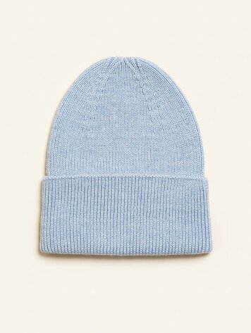 Hvid Beanie Fonzie NEWBORN - Sky