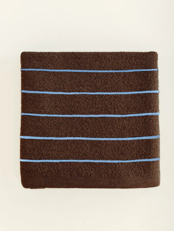 Hvid Blanket Harry Dark Brown/Light Blue