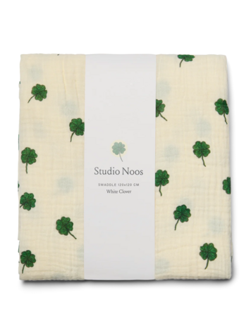 Studio Noos Swaddle Print Large White Clover