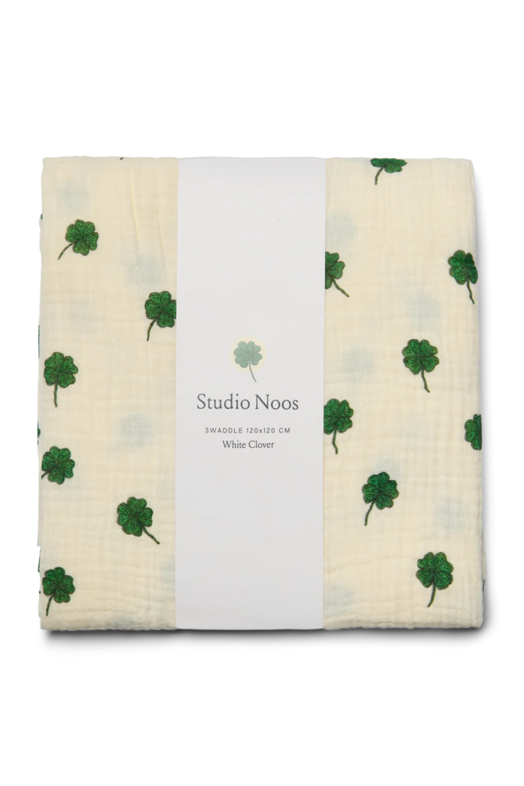 Studio Noos Swaddle Print Large White Clover