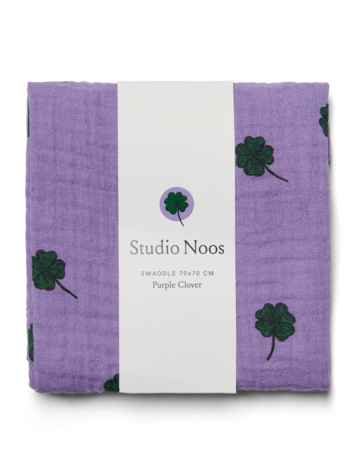 Studio Noos Swaddle Print Medium Purple Clover