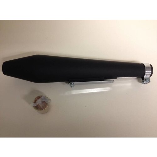 Emgo Endschalldämpfer Schwarz Stahl 44.5mm