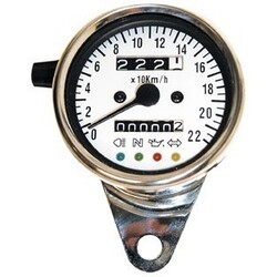 White Speedometer with 4 Function Lights