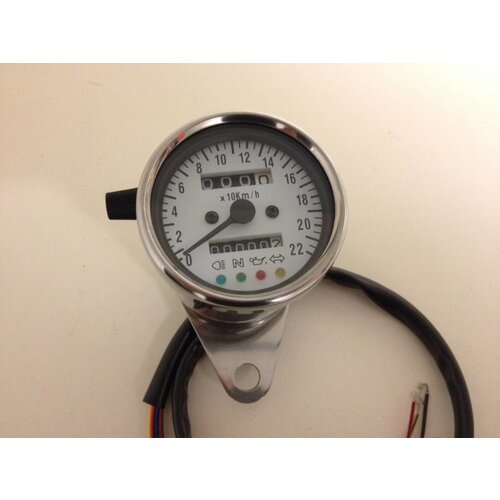 White Speedometer with 4 Function Lights