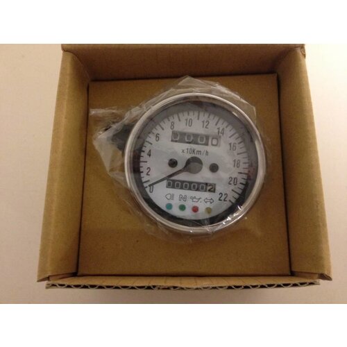 White Speedometer with 4 Function Lights