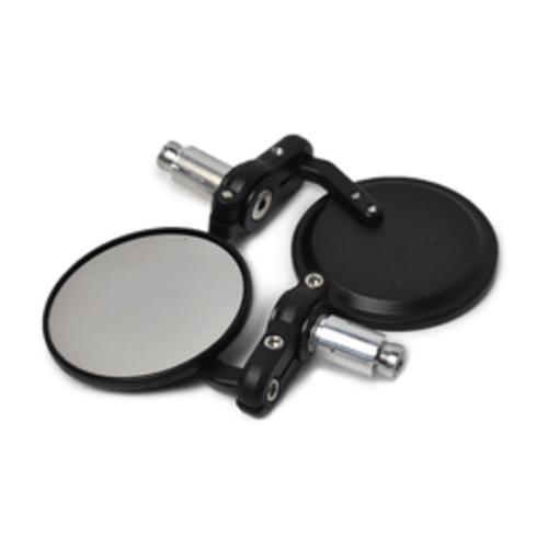 Pair of Black 7.5 cm Bar End Cafe Racer Mirrors