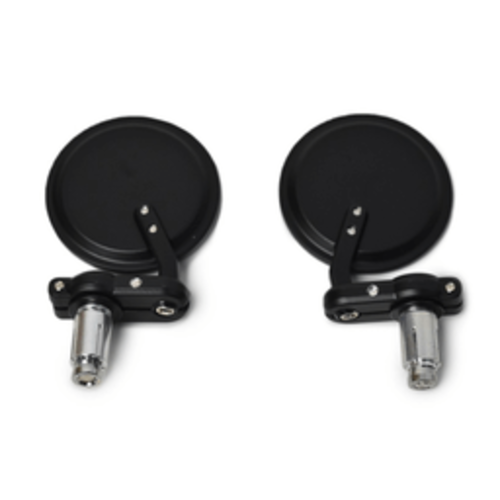 7.5 cm Cafe Racer Lenkerspiegel  Satz Aluminium Schwarz