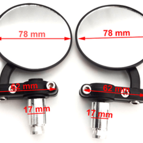 7.5 cm Cafe Racer Lenkerspiegel  Satz Aluminium Schwarz
