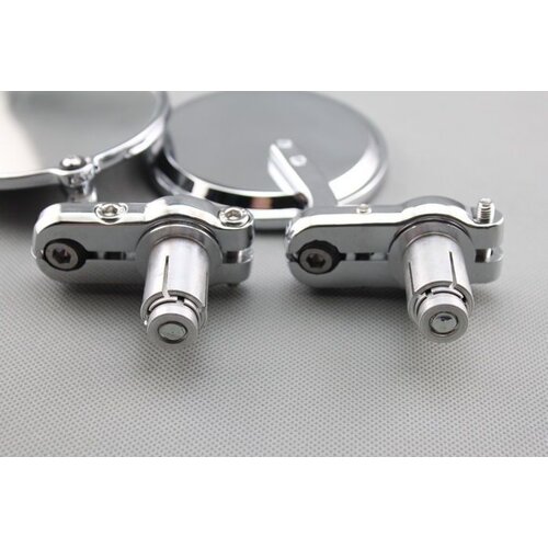 Pair of Chrome 3" Bar End Cafe Racer Mirrors