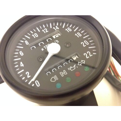 Black Speedometer with 4 Indicator Lights