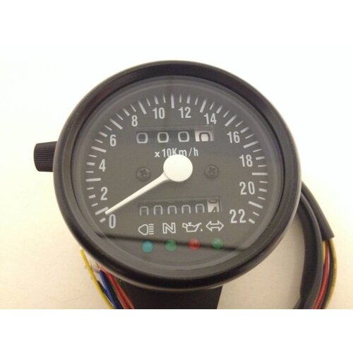 Black Speedometer with 4 Indicator Lights