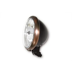 5.75" Cafe Racer Headlamp H4, Copper & Black, E-mark