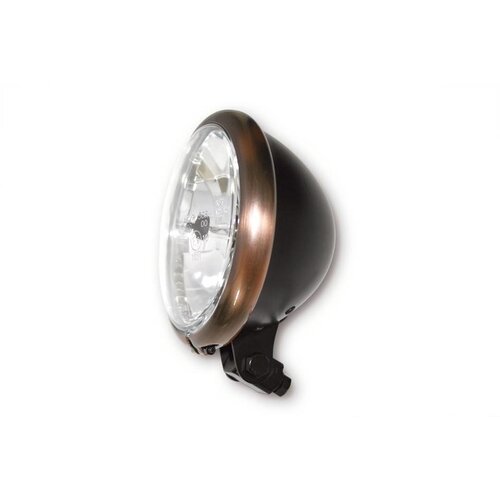 Shin Yo 5.75" Bates Scheinwerfer Schwarzes Metallgehäuse mit Ring in Kupferoptik