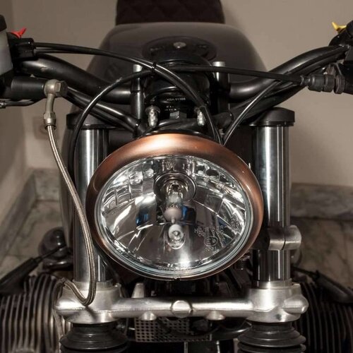 Shin Yo 5.75" Cafe Racer Headlamp H4, Copper & Black, E-mark