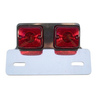 Double feu arrière + support carré Café Racer
