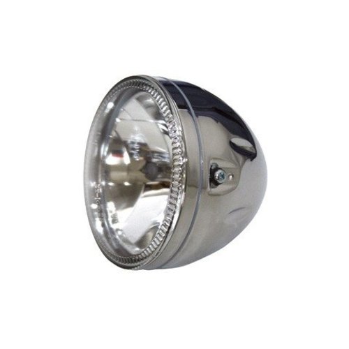 Highsider 5.75" Halo Cafe Racer Headlamp H4, Chrome, E-mark