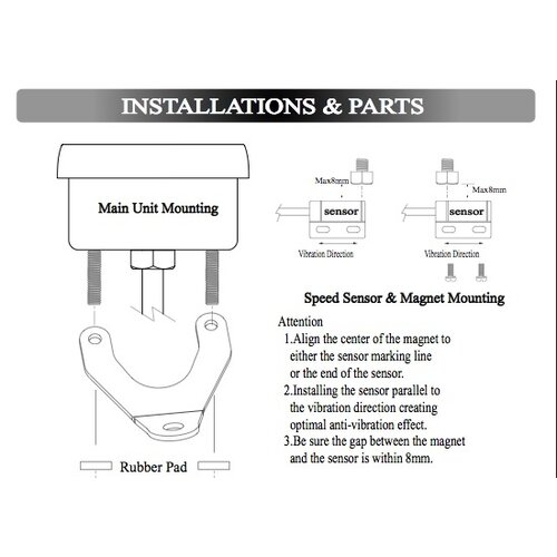 Digitaal Dash KM/H & RPM ACE-2853 Chroom
