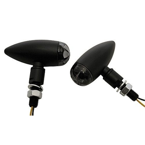 Shin Yo Paire de mini clignotants Bullet avec boîtier noir et lentille fumée