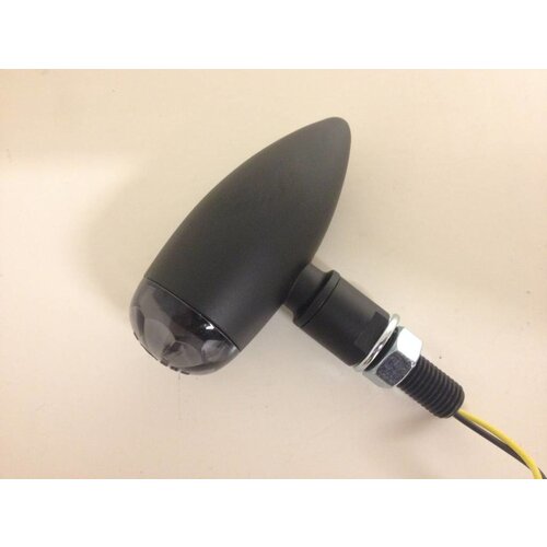 Shin Yo Pair of Mini Bullet Turn Signals Matte Black Smoke