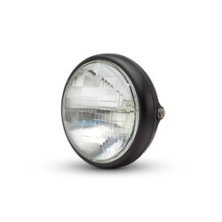 7" Matte Black Shorty Metal Headlight - 12v / 55w Sealed Beam