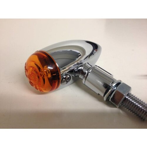 Shin Yo Pair of Mini Bullet Turn Signals Chrome Amber