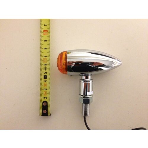 Shin Yo Paire de mini clignotants Bullet avec boîtier chromé et lentille ambrée