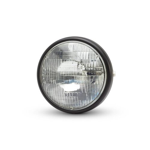 Phare universel "Shorty" en métal noir mat 7" - lampe scellée 12v / 55w
