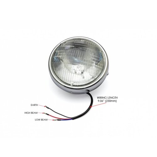 7" Universal Metal Shorty Headlight Chrome