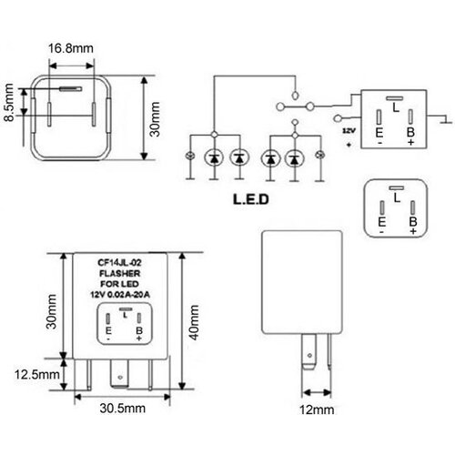 Turn Signal LED Relay CF14 JL-02