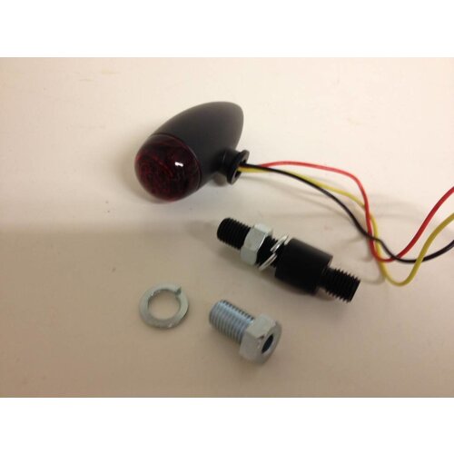 Shin Yo LED MICRO-BULLET Tail Light, Black, RED lens