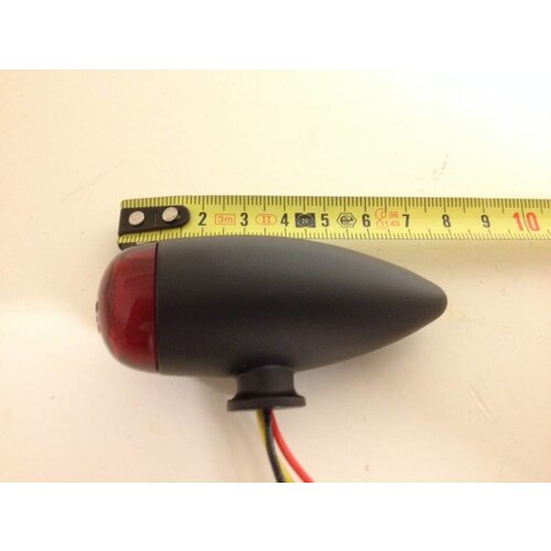 Shin Yo LED MICRO-BULLET Tail Light, Black, RED lens