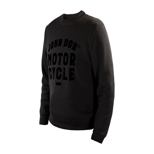 John Doe knitted pullover roundneck GRAY with protective fabric and text