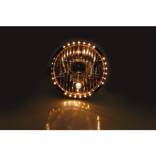 Highsider 7" Clear Black Gloss Headlight RENO 2