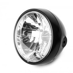 7" Clear Black Gloss Koplamp RENO 1