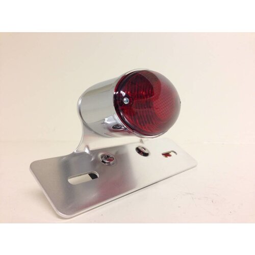 Cat Eye Chrome Tail Light with Plate Holder