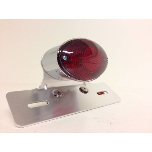 Cat Eye Chrome Tail Light with Plate Holder