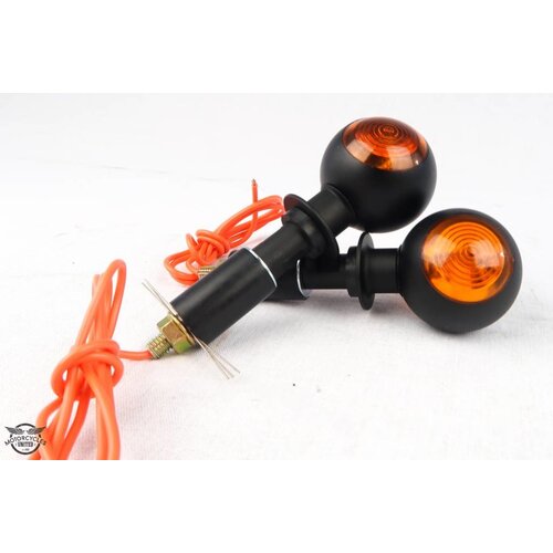 Shin Yo Pair of Black Bulls Eye Handlebar Turn Signals