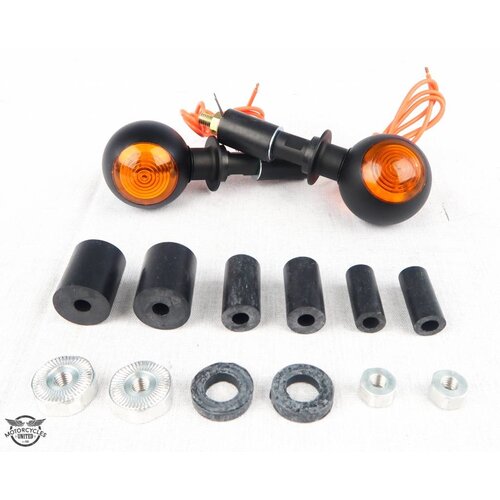 Shin Yo Pair of Black Bulls Eye Handlebar Turn Signals