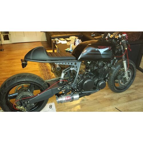 Upholstered Cafe Racer Seat Tuck N' Roll Black Type 31