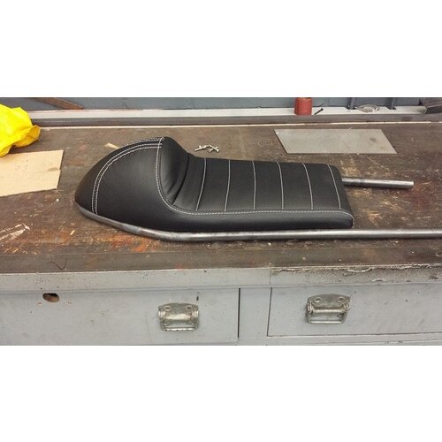 Upholstered Cafe Racer Seat Tuck N' Roll Black Type 31