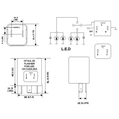 Relais de clignotants à LED CF13 JL-02