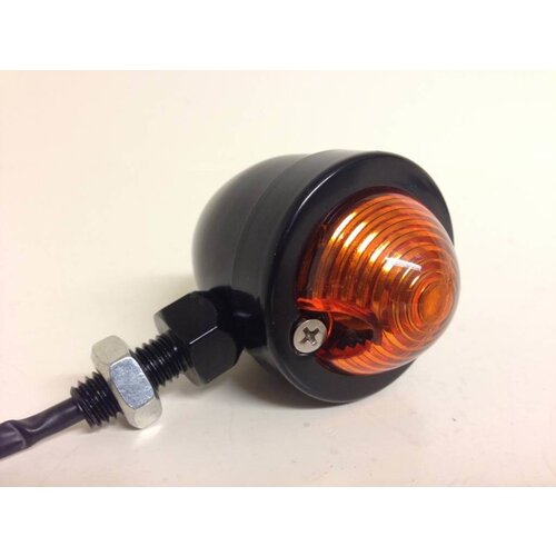 Set of Old School Black N' Amber Bullet Turn Signals