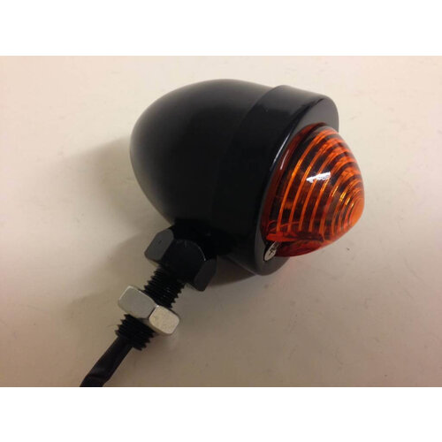 Set of Old School Black N' Amber Bullet Turn Signals