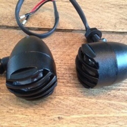 Set Flat Black Steampunk Turn Signals