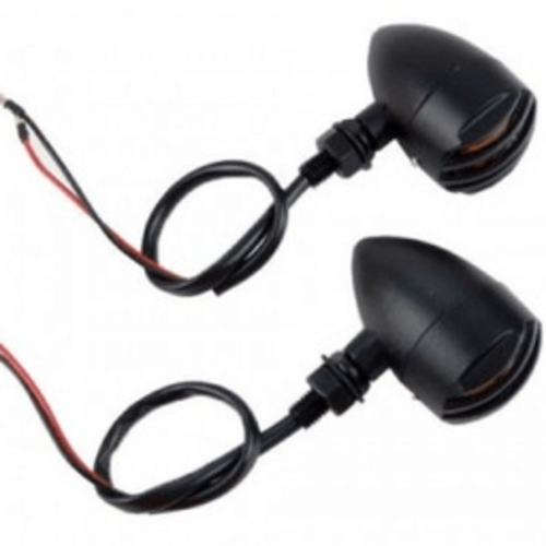 Set Steampunk Flat Black Bullet Knipperlichten