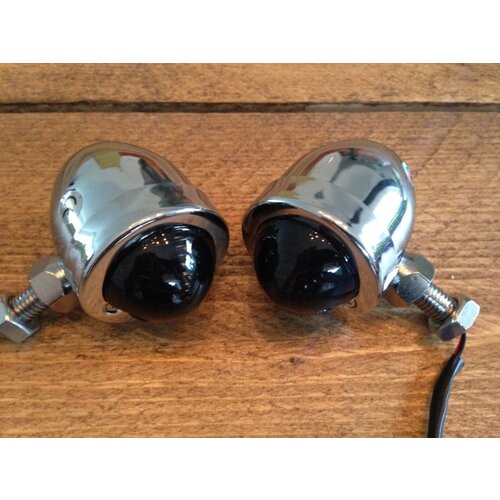 Set of Old School Chrome & Smoke N' Bullet Turn Signals