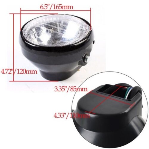 6.5" Schwarz Motorrad Scheinwerfer LED Chrome Head Light Licht Blinker H4 35W 12V