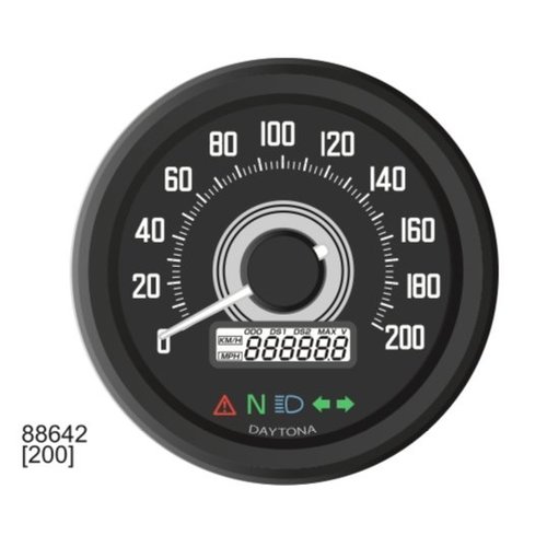 Daytona Velona 60MM snelheidsmeter 200 km/h